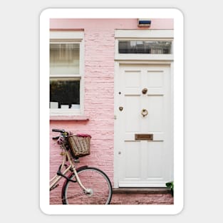 Bicycle against a pink wall Sticker